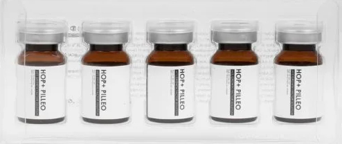 HOP+ Pilleo Growth Factor Solution vials, used for skin rejuvenation and collagen stimulation at Facials & Skincare by Debbie in Orange, CA.