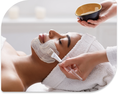 Signature Facial Treatment at Facials & Skincare by Debbie Woman receiving a customized signature facial at Facials & Skincare by Debbie in Orange, CA.