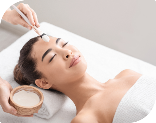 Woman receiving a Multi-Vitamin Anti-Oxidant Facial at Facials & Skincare by Debbie, Orange, CA